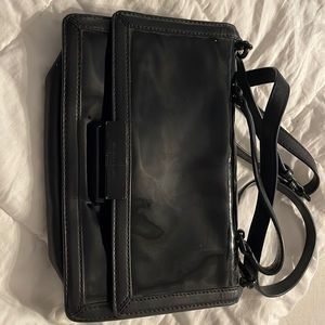 MK black patent leather crossbody